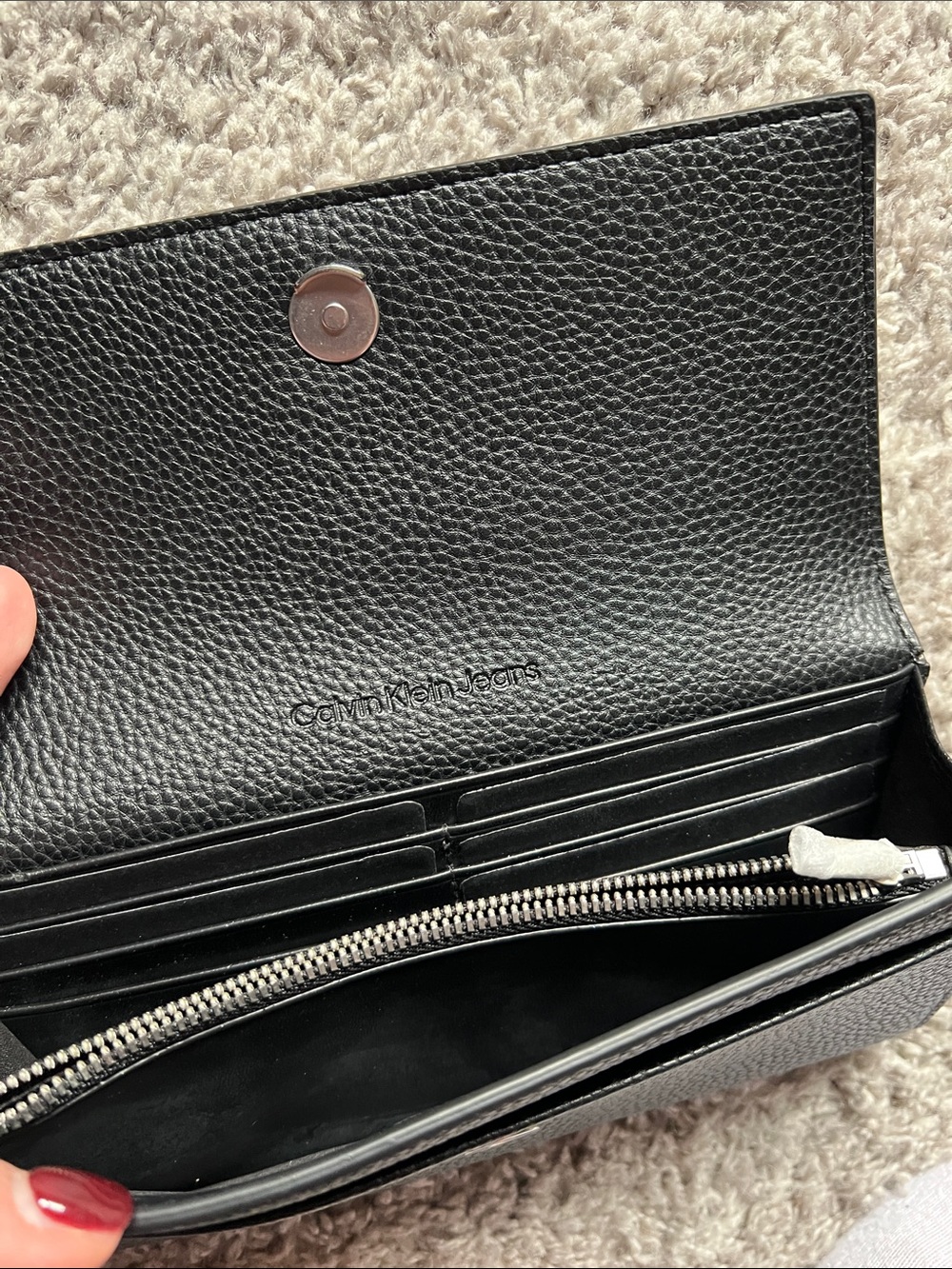 Calvin Klein Black Pebbled Leather Flap Wallet - Picture 6 of 8